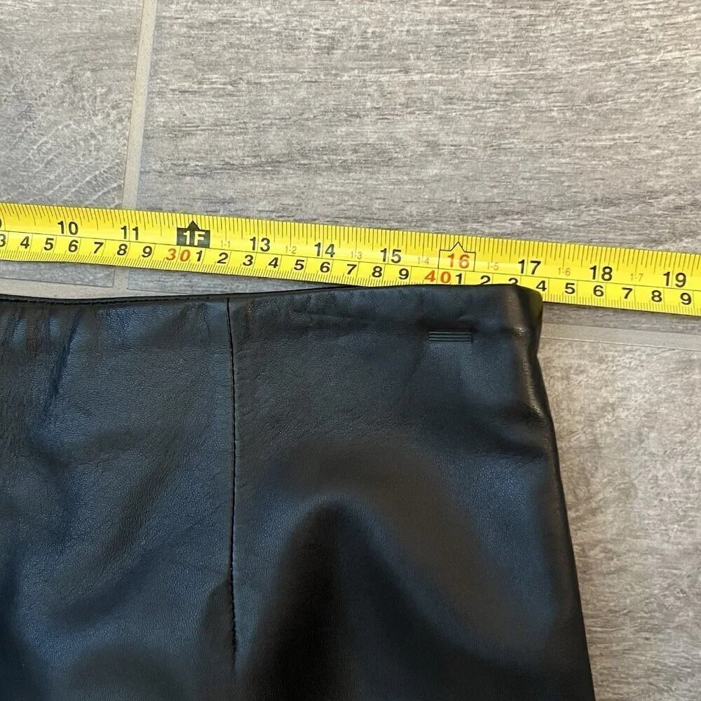 Antonio Melani Womens Genuine Leather Pencil Skirt Size Large Black City Evening